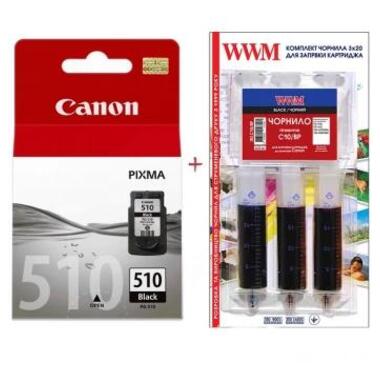 Картридж Canon Pixma MP230/MP250/MP270 PG-510 + Заправний набірBlack (Set510-inkB) фото №1