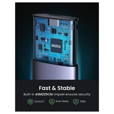 Внешний карман Ugreen USB-C to M.2 B-Key/M+B Key SSD 5Gbps SATA 3.0 aluminum 0.5m (10903) фото №4