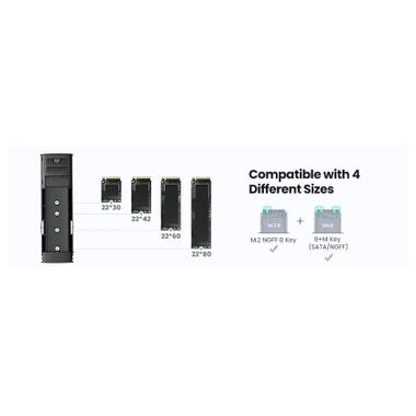 Внешний карман Ugreen USB-C to M.2 B-Key/M+B Key SSD 5Gbps SATA 3.0 aluminum 0.5m (10903) фото №10