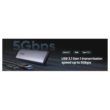 Внешний карман Ugreen USB-C to M.2 B-Key/M+B Key SSD 5Gbps SATA 3.0 aluminum 0.5m (10903) фото №9