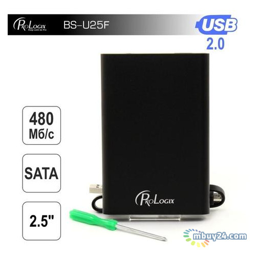 Внешний карман ProLogix SATA HDD 2.5 USB 2.0 Black (BS-U25F) фото №1