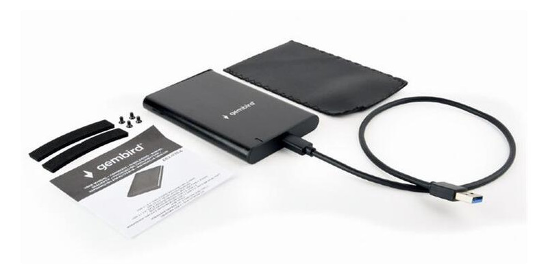 Зовнішня кишеня Gembird SATA HDD 2.5 USB 3.1 алюміній Black (EE2-U3S-6) фото №5