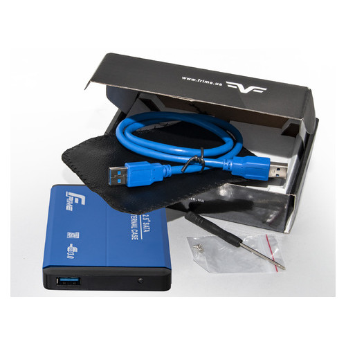 Внешний карман Frime SATA HDD/SSD 2.5 USB 3.0 Metal Blue (FHE22.25U30) фото №3