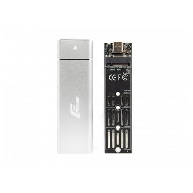 Зовнішня кишеня Frime M.2 NGFF SATA, USB 3.1 Type-C, Metal, Silver (FHE221.M2UC) фото №2