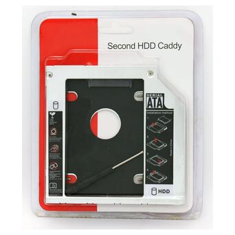 Кишеня-адаптер шасі для підключення HDD замість DVD приводу для ноутбука (Laptop 2nd HDD Caddy) HQ-Tech HQ-HC09SA/BP 9.5 mm SATA Алюміній фото №2