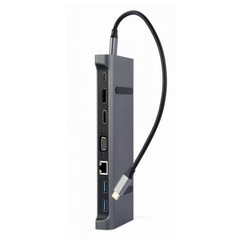 Док-станція Cablexpert USB-C 9-in-1 (A-CM-COMBO9-02) USB-хаб HDMI/VGA/PD/LAN/3,5-мм аудіо фото №2