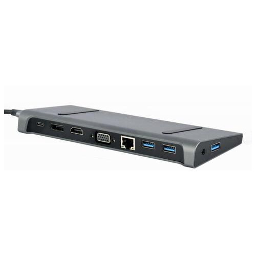 Док-станція Cablexpert USB-C 9-in-1 (A-CM-COMBO9-02) USB-хаб HDMI/VGA/PD/LAN/3,5-мм аудіо фото №3