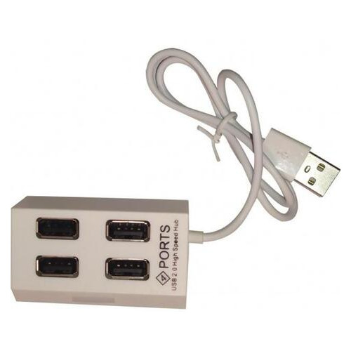 Концентратор USB 2.0 Atcom TD4004 4xUSB2.0 Білий (AT10724) фото №1