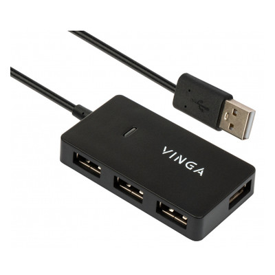 Концентратор Vinga USB2.0 до 4*USB2.0 (VHA2A4) фото №1