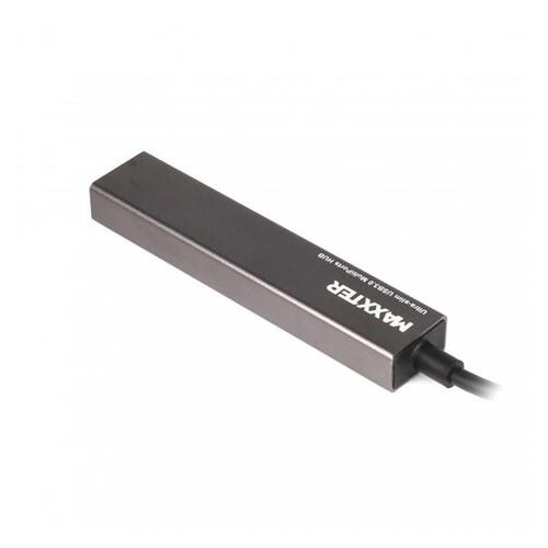 Концентратор USB 3.0 Maxxter 4xUSB3.0 темно-сірий (HU3A-4P-02) фото №2