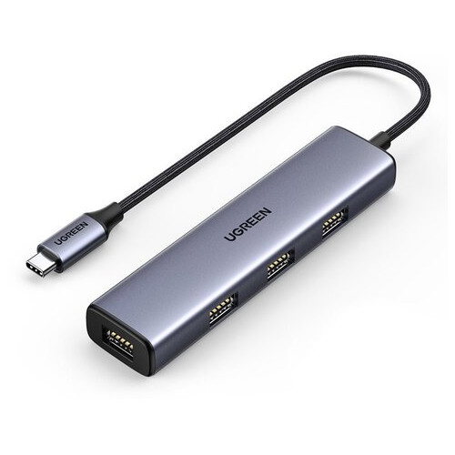 USB Hub Ugreen 4-port 1м USB 2.0 Пасивний, CM473 Сірий (20841) фото №1