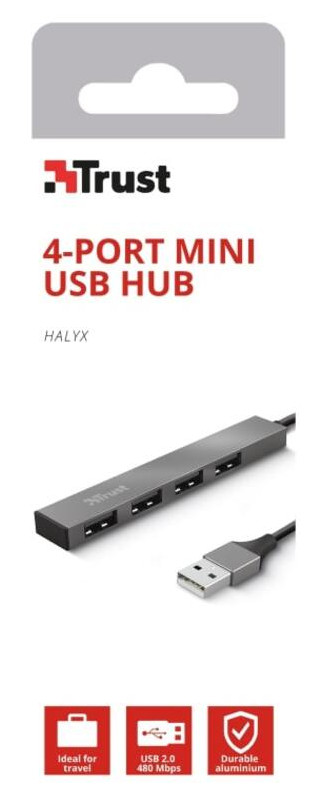 USB-хаб Trust Halyx Aluminum 4-Port Mini USB Hub (23786) фото №12