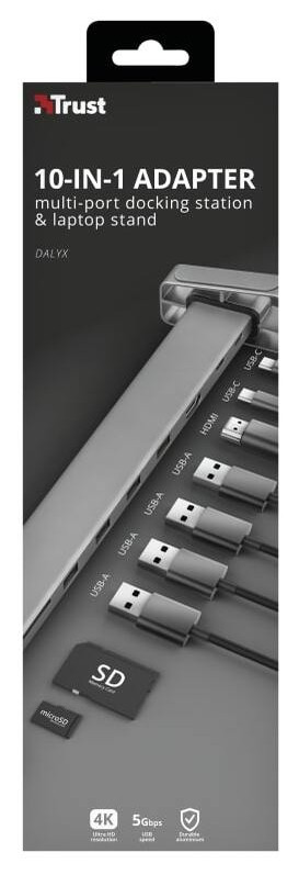 USB-хаб Trust Dalyx Aluminium 10-in-1 USB-C Multi-port Dock (23417) фото №18