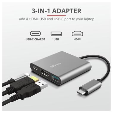 USB-хаб Trust Dalyx 3-in-1 Multiport USB-C Adapter ALUMINIUM (23772) фото №11