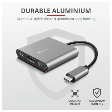 USB-хаб Trust Dalyx 3-in-1 Multiport USB-C Adapter ALUMINIUM (23772) фото №9