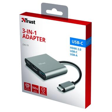 USB-хаб Trust Dalyx 3-in-1 Multiport USB-C Adapter ALUMINIUM (23772) фото №13