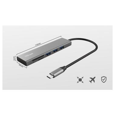 USB-хаб Trust HALYX FAST 3USB CARD READER USB-C ALUMINIUM (24191) фото №2