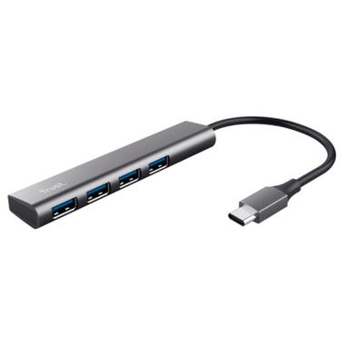 USB-хаб Trust Halyx Type-C to 4-Port USB-A 3.2 Grey (24948_TRUST) фото №1