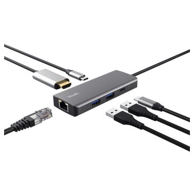 USB-хаб Trust Dalyx  6-in-1 USB-C Multi-port Dock Aluminium (24968_TRUST) фото №8