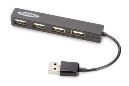 Концентратор Digitus Ednet USB 2.0 4 роз'єми Black (85040) фото №1