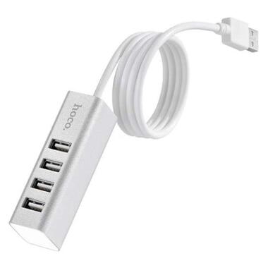 Перехідник HUB Hoco HB1 USB to USB 2.0 (4 port) (1m) Срібний фото №3