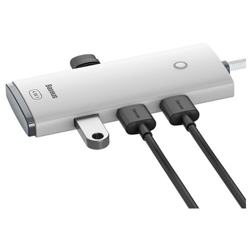 Перехідник HUB Baseus Lite Series 4-Port USB-A HUB Adapter (USB-A to USB 3.0*4) 25cm (WKQX) Білий фото №2