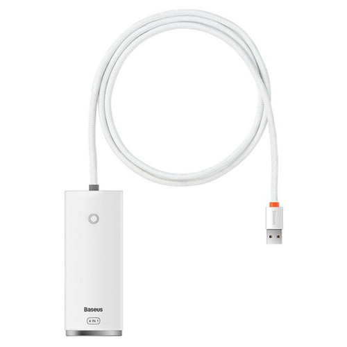 Перехідник HUB Baseus Lite Series 4-Port USB-A HUB Adapter (USB-A to USB 3.0*4) 25cm (WKQX) Білий фото №1
