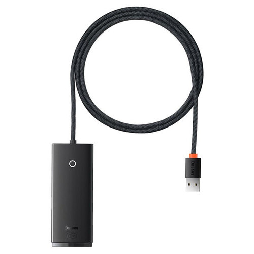 Перехідник HUB Baseus Lite Series 4-Port USB-A HUB Adapter (USB-A to USB 3.0*4) 25cm (WKQX) Чорний фото №1