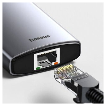 USB-C хаб (HUB) Baseus CAHUB-CV0G 8-in-1, 3xUSB 3.0 HDMI USB-C PD RJ45 microSD/SD зчитувач фото №8