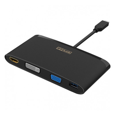 Концентратор STLab USB 3.1 Type-C до HDMI 4K DVI VGA 2xUSB3.0 Gigabit R (U-2200) фото №1