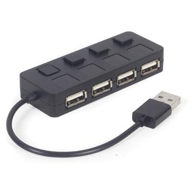 Хаб Gembird USB 2.0 4 порти перемикач чорний (UHB-U2P4-05) фото №1