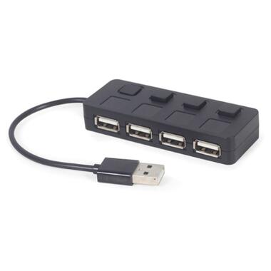 Хаб Gembird USB 2.0 4 порти перемикач чорний (UHB-U2P4-05) фото №2