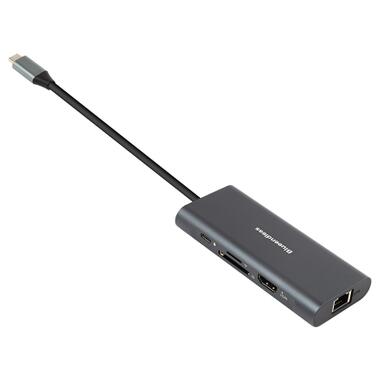 Концентратор PowerPlant USB-C до 2xUSB 3.0, 1xUSB 2.0, 1xType-C (PD), HDMI, SD, RJ45 (CA913497) фото №3
