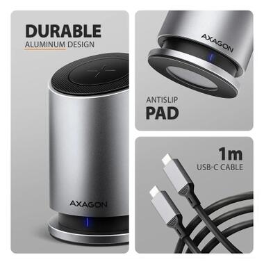 Концентратор AXAGON USB-C 9-in-1 wireless 15W PD100W 0.6m (HMC-WL9) фото №5
