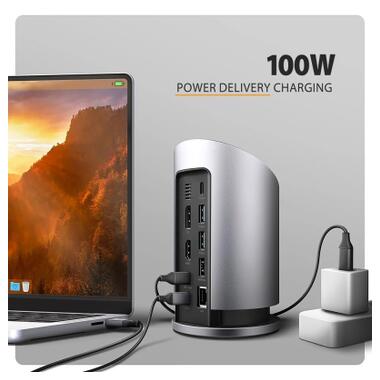 Концентратор AXAGON USB-C 9-in-1 wireless 15W PD100W 0.6m (HMC-WL9) фото №9