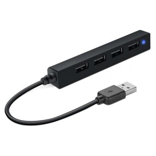 Концентратор SpeedLink USB2.0 Snappy Slim Black (SL-140000-BK) фото №1