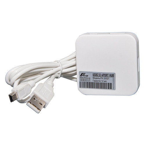 Концентратор USB 2.0 Frime 4хUSB2.0 White (FH-20021) фото №3