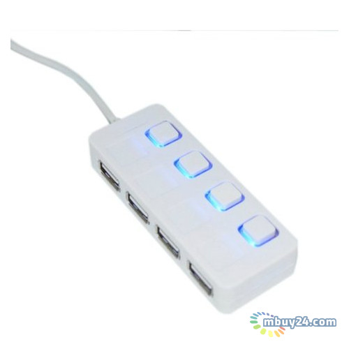 USB ХАБ Lapara LA-SLED4 білий USB 2.0 4 порти фото №1