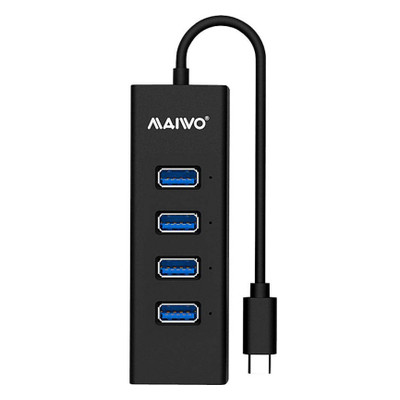 Концентратор Maiwo USB Type-C на 4x USB3.0 кабель 15 см (KH304C) фото №1