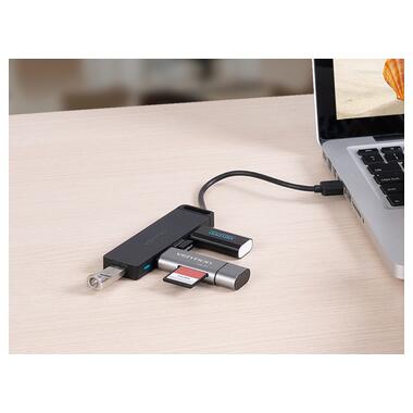 Концентратор Vention 4-Port із micro USB живленням 0.15M Black (CHLBB) фото №5