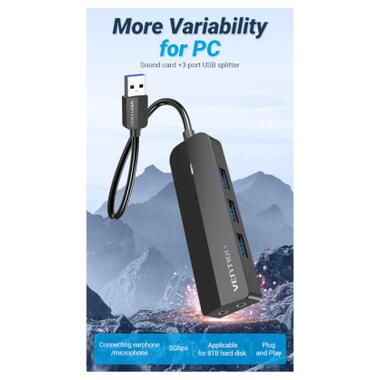 Концентратор VENTION USB 3.0 to 3хUSB 3.0/2хTRS Audio/USB Micro 1.0m (CHIBF) фото №8