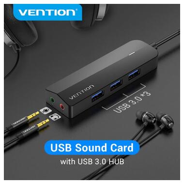 Концентратор VENTION USB 3.0 to 3хUSB 3.0/2хTRS Audio/USB Micro 1.0m (CHIBF) фото №2