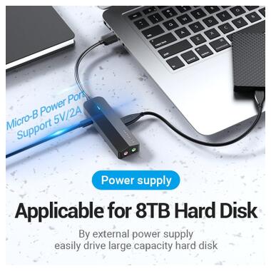 Концентратор VENTION USB 3.0 to 3хUSB 3.0/2хTRS Audio/USB Micro 1.0m (CHIBF) фото №3