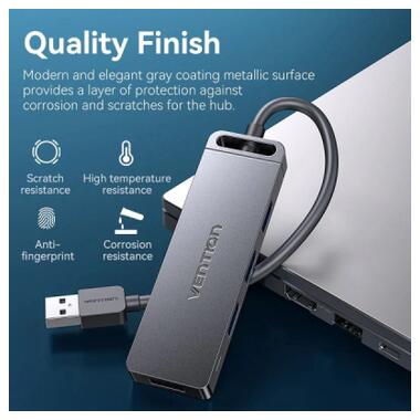 Концентратор VENTION USB 3.0 to 4xUSB 3.0 black (CHLBB-SCB) фото №6