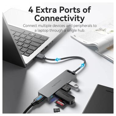 Концентратор VENTION USB 3.0 to 4xUSB 3.0 black (CHLBB-SCB) фото №5