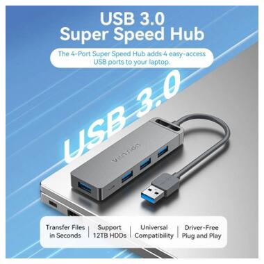 Концентратор VENTION USB 3.0 to 4xUSB 3.0 black (CHLBB-SCB) фото №7