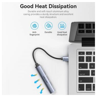 Концентратор VENTION USB 3.0 to1xUSB 3.0 + 3xUSB 2.0 gray (CKOHB) фото №5