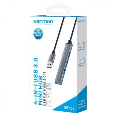 Концентратор VENTION USB 3.0 to1xUSB 3.0 + 3xUSB 2.0 gray (CKOHB) фото №3