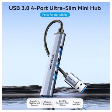 Концентратор VENTION USB 3.0 to1xUSB 3.0 + 3xUSB 2.0 gray (CKOHB) фото №4
