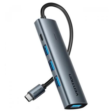 Концентратор VENTION USB-C to 4xUSB 3.0 + 1xUSB-C black (TGZHB) фото №1